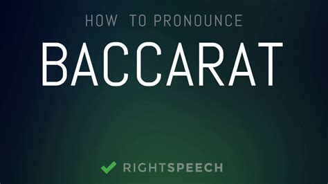 Baccarat pronunciation - Learn how to say and properly pronounce ''Baccarat Rouge'' in French with this free pronunciation tutorial.